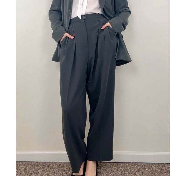 Vintage Jones New York Dark Green Tapered Work Trousers Slacks - Picture 1 of 8